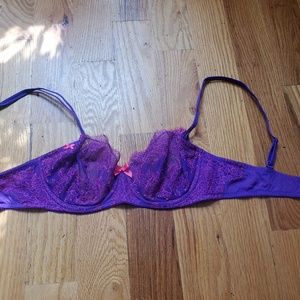Purple Lacey Unlined Victoria’s Secret Balconette Bra 34D